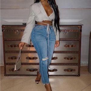 Grey cropped jacket!